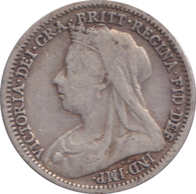1900 THREEPENCE ( VF )