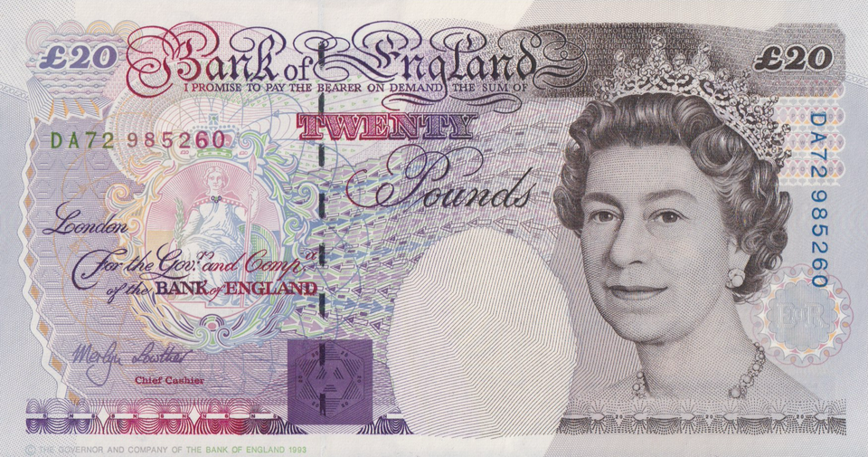 TWENTY POUNDS BANKNOTE LOWTHER REF £20-26 ( UNC )