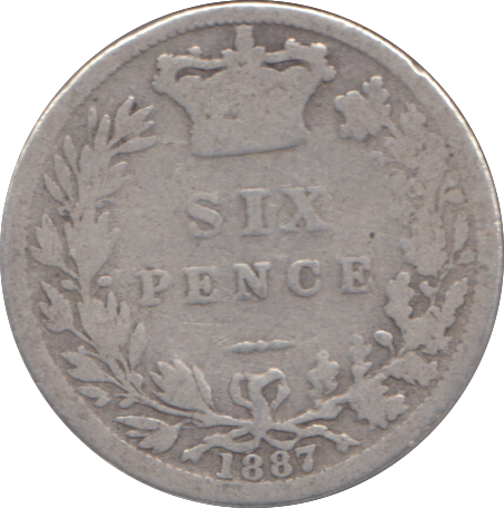 1887 SIXPENCE ( NF )