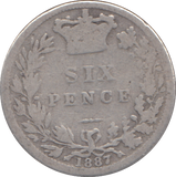 1887 SIXPENCE ( NF )