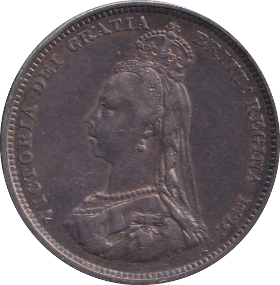 1887 SHILLING ( VF )