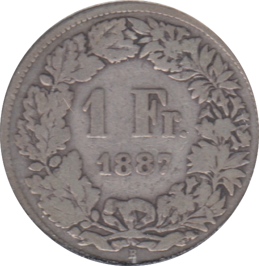 1887 SILVER SWITZERLAND ONE FRANC