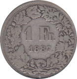1887 SILVER SWITZERLAND ONE FRANC