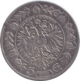 1900 SILVER 5 CORONA AUSTRIA