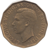 1950 BRASS THREEPENCE ( AUNC ) REF 3