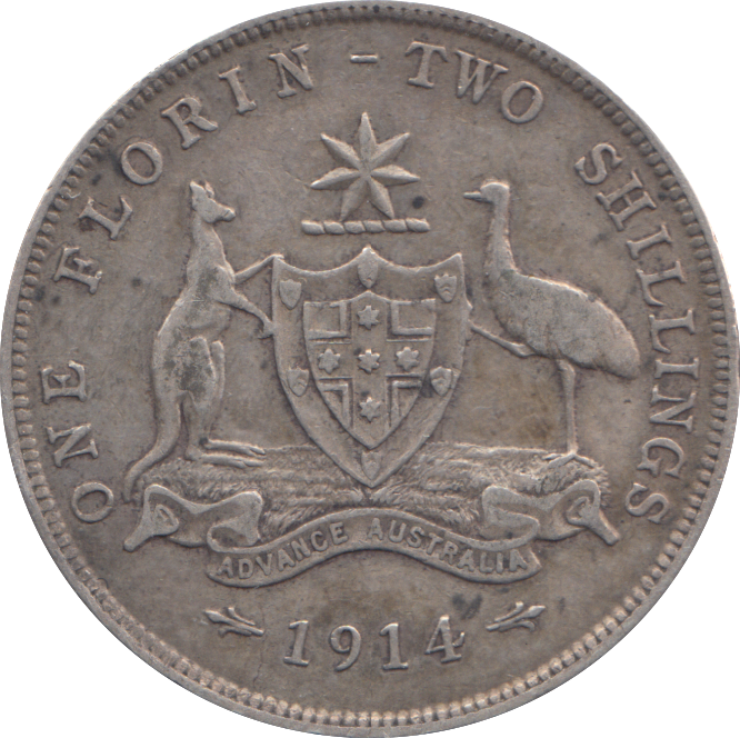 1914 SILVER FLORIN AUSTRALIA