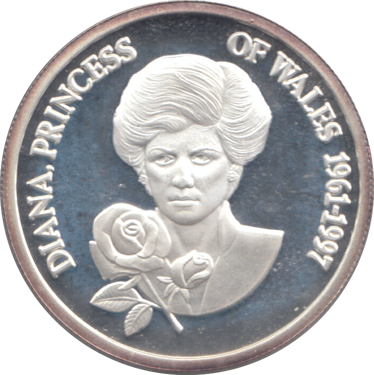 1997 SILVER PROOF 5 CROWNS TURKS AND CAICOS