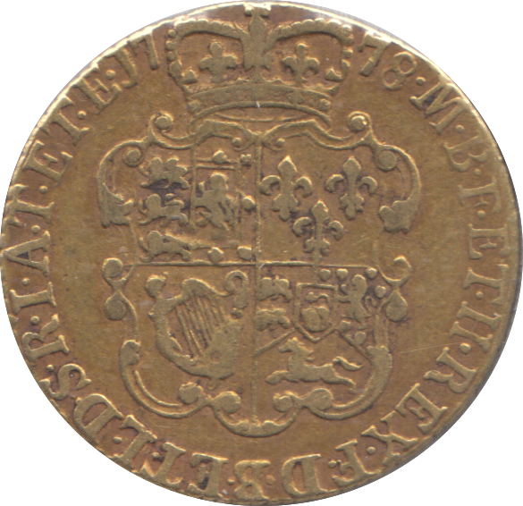 1778 GOLD ONE GUINEA ( VF )