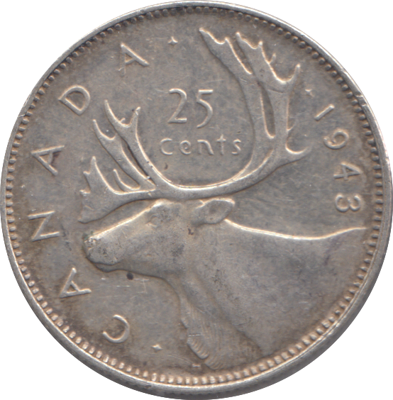 1943 CANADA SILVER 25 CENT