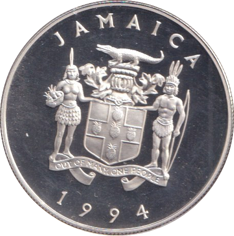 1994 SILVER PROOF TWENTY FIVE DOLLARS JAMAICA
