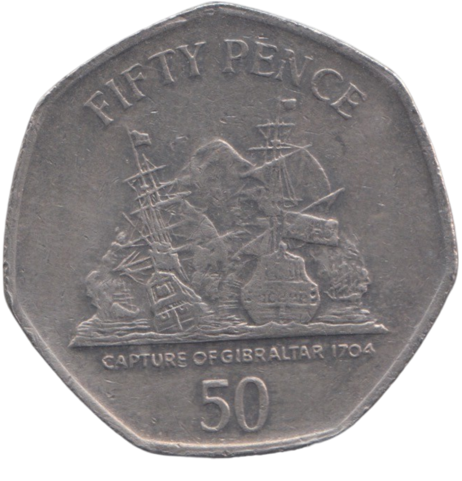 2007 50 PENCE CAPTURE OF GIBRALTAR 1704