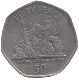 2007 50 PENCE CAPTURE OF GIBRALTAR 1704