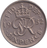 1952 SIXPENCE ( EF)