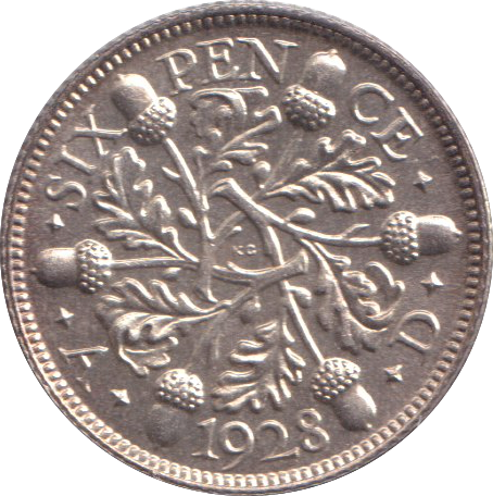 1928 SIXPENCE ( BU )