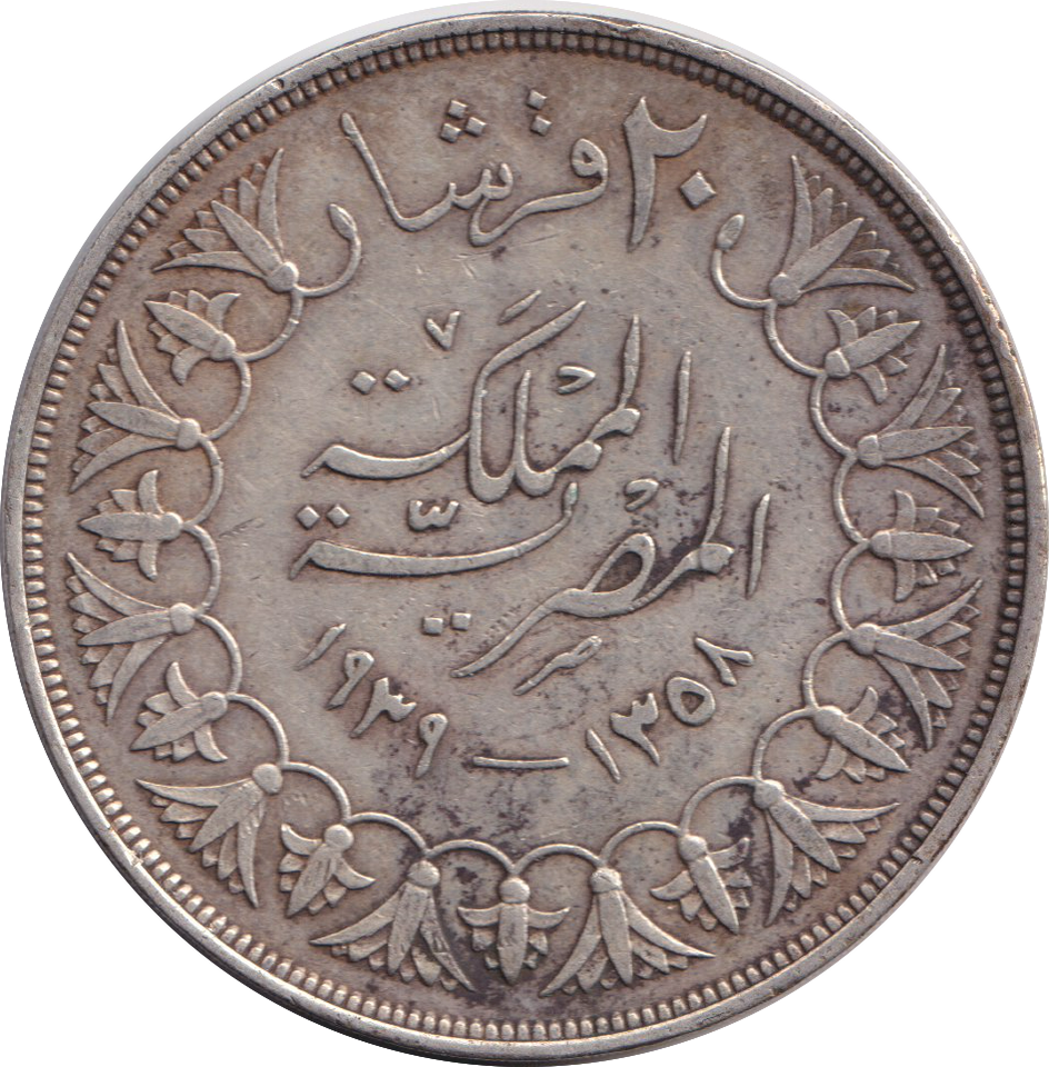 1939 SILVER 20 QIRSH EGYPT