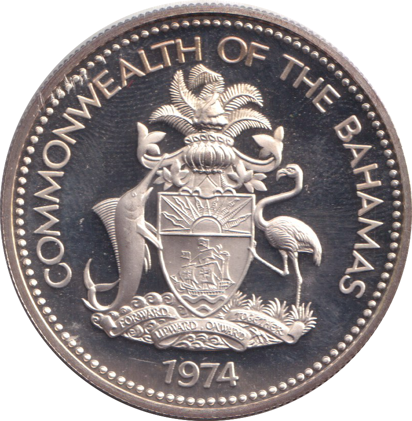 1974 SILVER PROOF ONE DOLLAR BAHAMAS