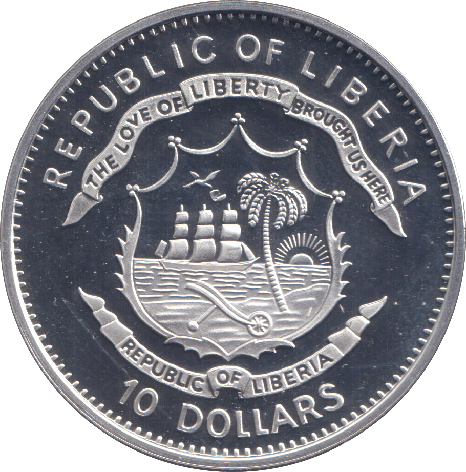 2005 SILVER PROOF 10 DOLLAR REPUBLIC OF LIBERIA