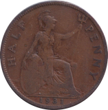 1931 HALFPENNY ( FINE )