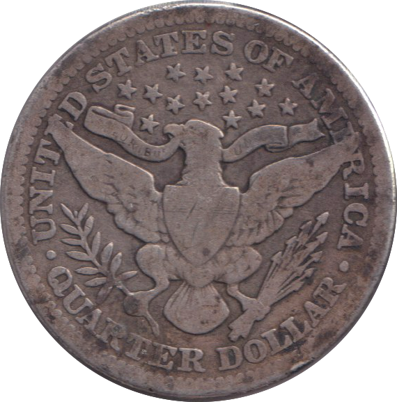 1902 SILVER 1/4 DOLLAR USA