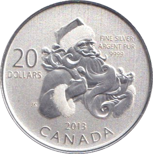 2013 FINE SILVER 20 DOLLARS CANADA