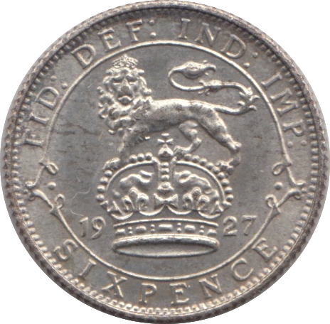 1927 SIXPENCE ( UNC ) 1
