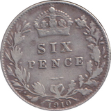 1910 SIXPENCE ( GF )