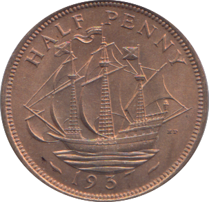 1937 HALFPENNY ( AUNC ) 1
