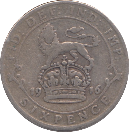 1916 SIX PENCE ( FINE )