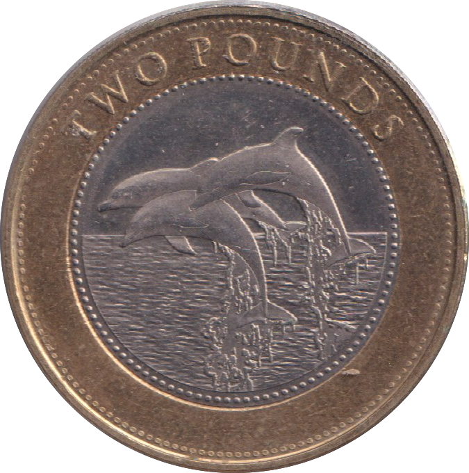 2015 TWO POUND DOLPHINS GIBRALTAR