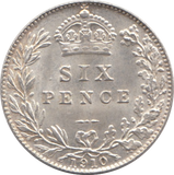 1910 SIXPENCE ( UNC )