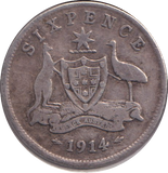 1914 SILVER SIXPENCE AUSTRALIA