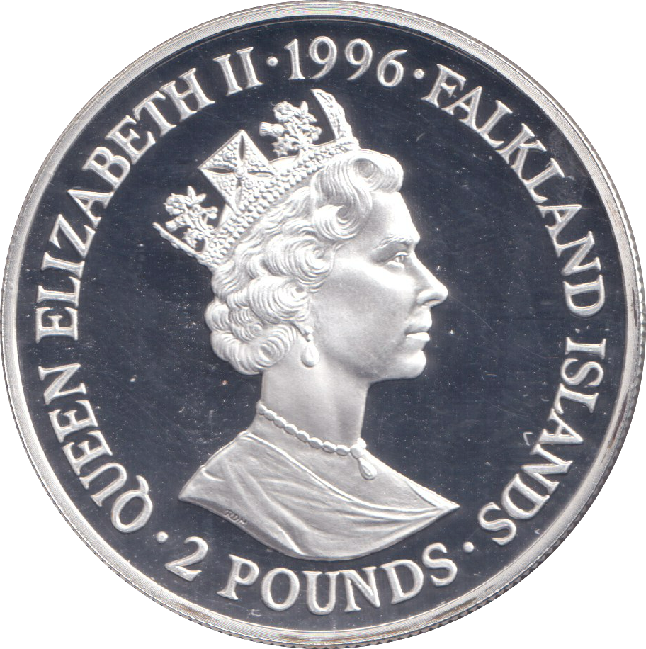 1996 SILVER PROOF TWO POUND ROYAL HERITAGE ELIZABETH I