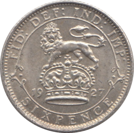1927 SIXPENCE ( UNC )