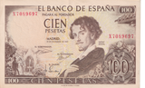 1965 SPAIN 100 PESTAS BANKNOTE REF-1700