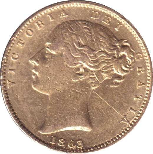 1863 GOLD SOVEREIGN ( GVF )