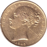 1863 GOLD SOVEREIGN ( GVF )