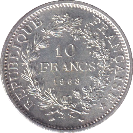 1968 SILVER 10 FRANC FRANCE