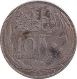 1917 SILVER 10 PIASTRES EGYPT