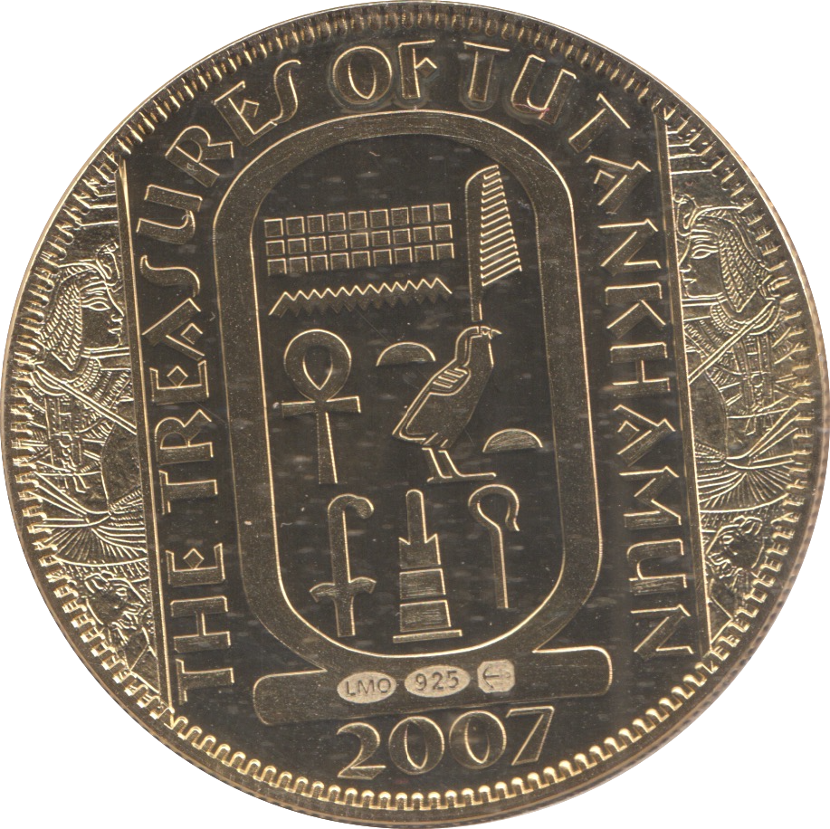 2007 SILVER PROOF GOLD PLATED THE TREASURES OF TUTANKHAMUN MEDALLION