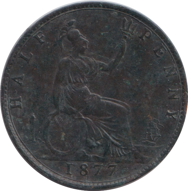 1877 HALF PENNY ( VF )
