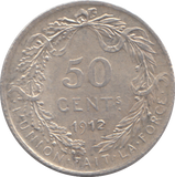 1912 BELGIUM 50 CENT