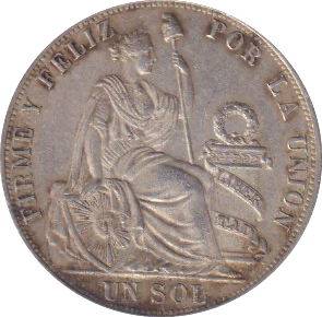 1889 SILVER PERU SOL