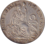 1889 SILVER PERU SOL