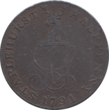 1794 STAPLEHURST HALFPENNY TOKEN