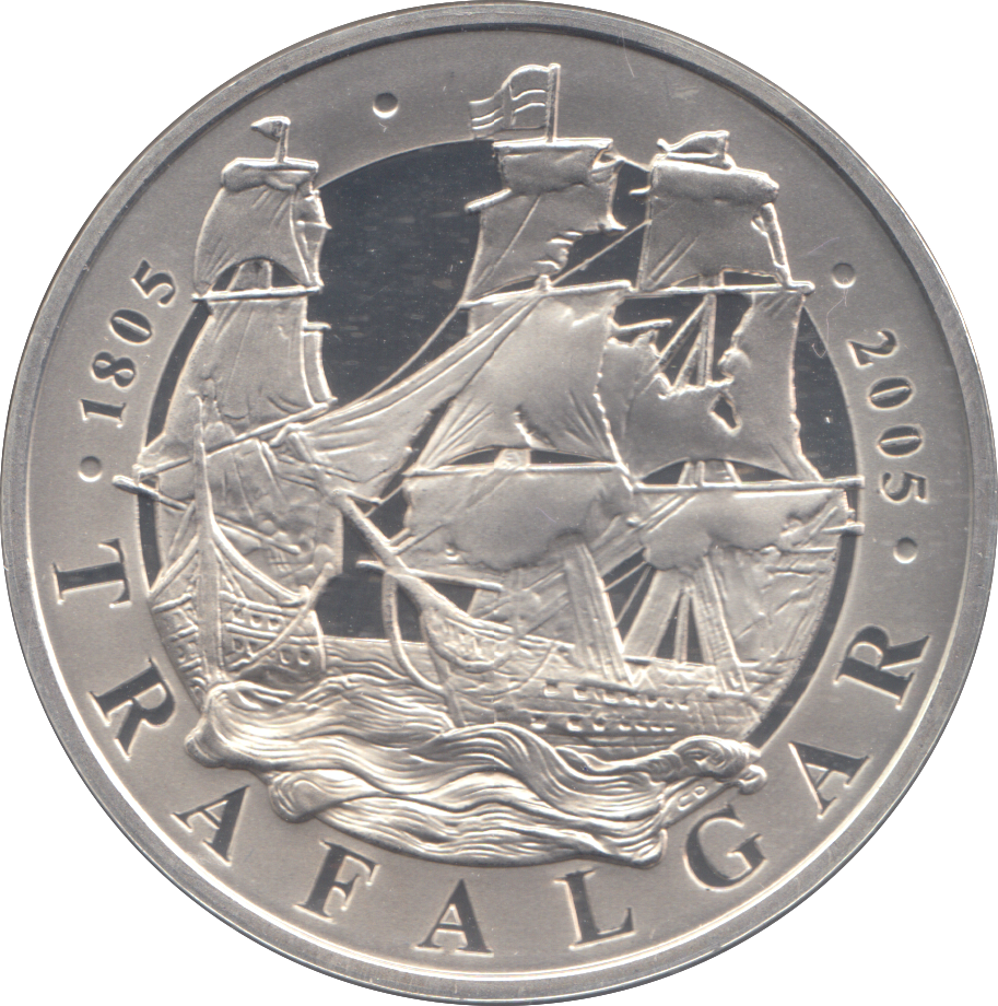 2005 SILVER PROOF FIVE POUNDS TRAFALGAR