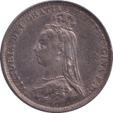 1887 MAUNDY THREEPENCE ( EF )