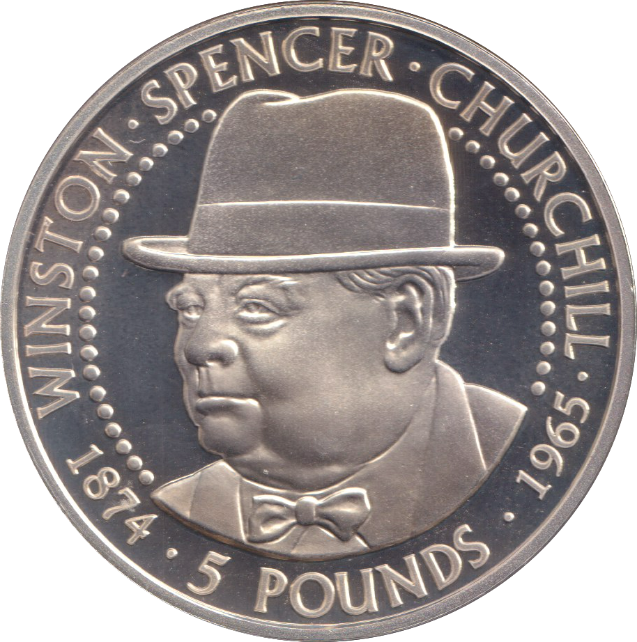 1999 SILVER PROOF 5 POUND ALDERNEY