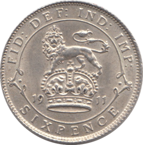 1911 SIXPENCE ( UNC )