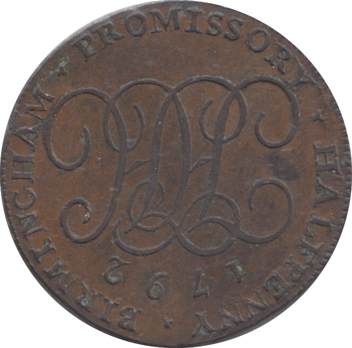 1792 BIRMINGHAM J HOWARD HALFPENNY TOKEN