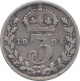 1894 THREEPENCE ( FINE )